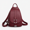 Women's Small Burgundy PU Leather Travel Backpack
