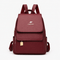Women's Burgundy PU Leather Backpack with Gold-Tone Hardware