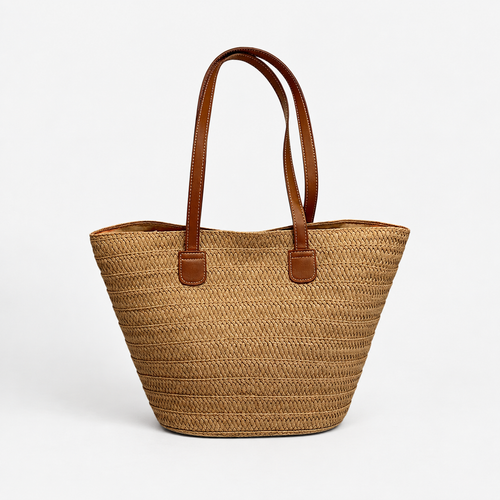 Salomé Women's Beige Woven Straw Tote Bag
