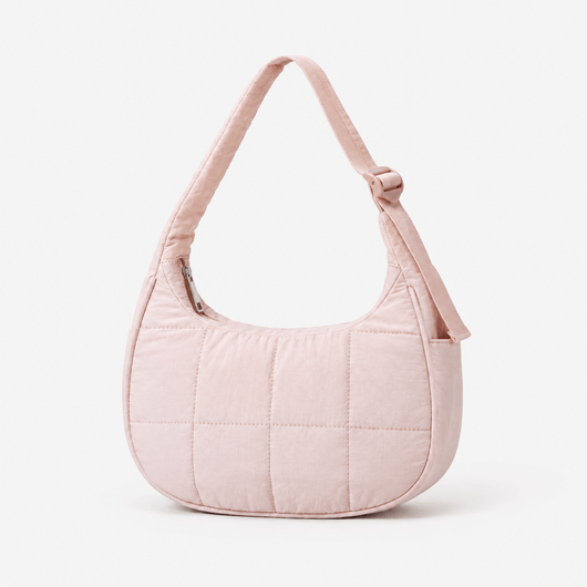 Elia Pink Quilted Nylon Shoulder Bag