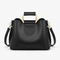 Women's Black PU Leather Top-Handle Crossbody Handbag