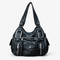 Clémentine Black Faux Leather Multi-Pocket Shoulder Bag