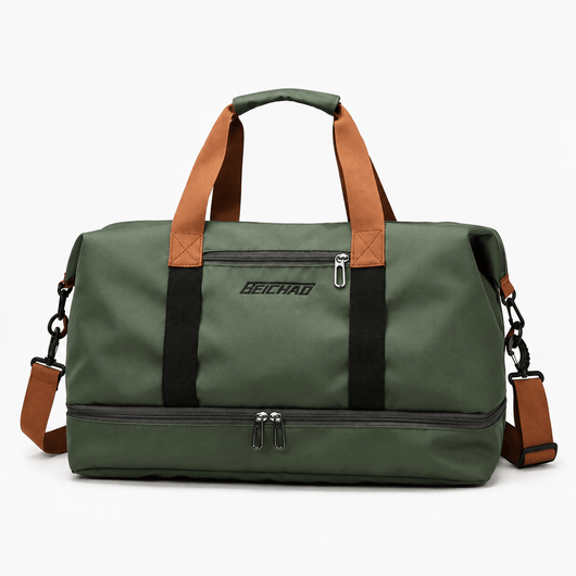 Women's Waterproof Oxford Travel Duffel Bag with Bottom Compartment