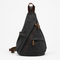 Unisex Canvas Chest Sling Bag with Headphone Port