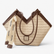 Mila Women's Straw Tote Bag with Decorative Ribbon
