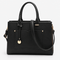 Royale Black PU Leather Structured Tote Handbag