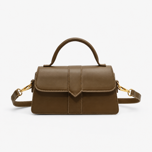 Amalia Brown Mini Flap Crossbody Handbag