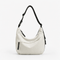 White Nylon Hobo Shoulder Bag with Adjustable Strap