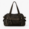 Dark Brown Vintage Multi-Pocket School Shoulder Bag