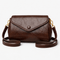 Lilia Brown PU Leather Crossbody Bag with Flap Closure