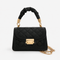 Sophie Black Quilted Flap Shoulder Bag with Gold Chain Strap