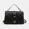 Isaline Small Black Crossbody Handbag with Gold-Tone Flap