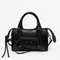 Black Retro Synthetic Leather Studded Handbag