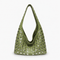 Vivian Green PU Leather Rivet Hobo Shoulder Bag
