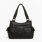 Louise Black PU Leather Multi-Pocket Shoulder Bag Solid