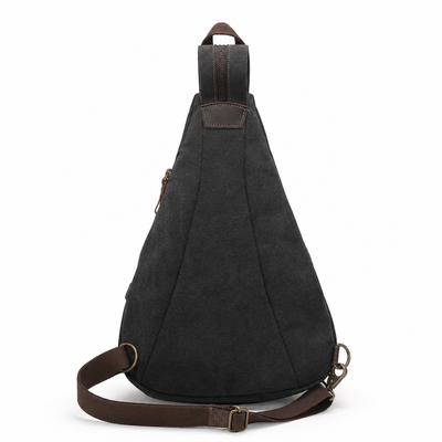 Unisex Canvas Chest Sling Bag with Headphone Port