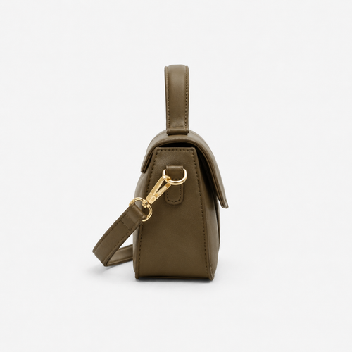 Amalia Brown Mini Flap Crossbody Handbag