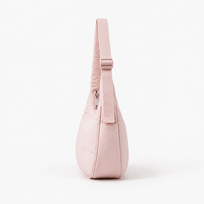 Elia Pink Quilted Nylon Shoulder Bag