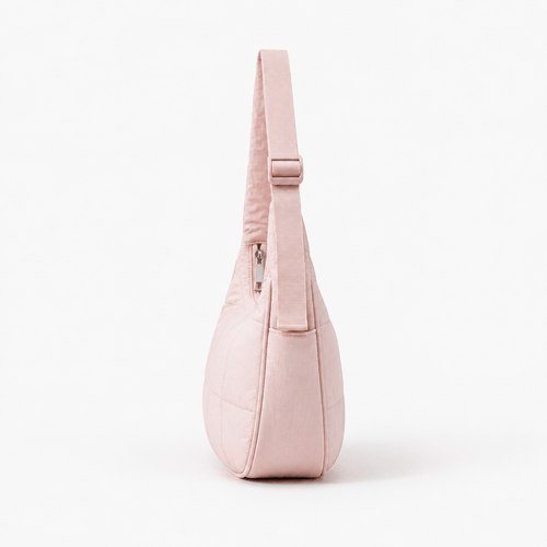 Elia Pink Quilted Nylon Shoulder Bag