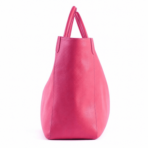 Large Pink PU Leather Cabas Tote Bag for Women