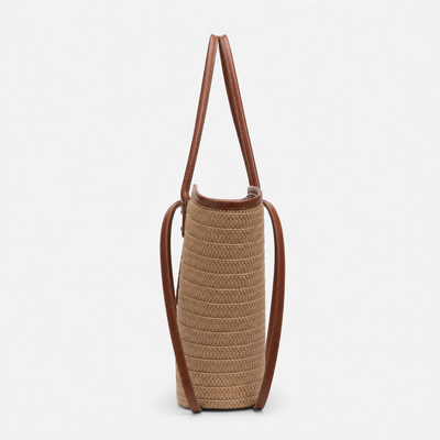 Anaelle Large Woven Straw Tote Bag with Double Handles