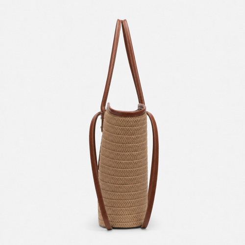 Anaelle Large Woven Straw Tote Bag with Double Handles