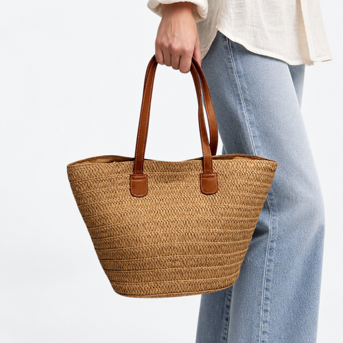 Salomé Women's Beige Woven Straw Tote Bag