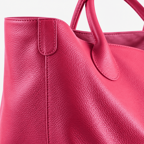 Large Pink PU Leather Cabas Tote Bag for Women