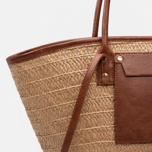 Anaelle Large Woven Straw Tote Bag with Double Handles
