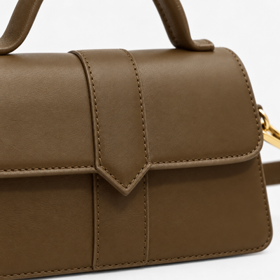 Amalia Brown Mini Flap Crossbody Handbag