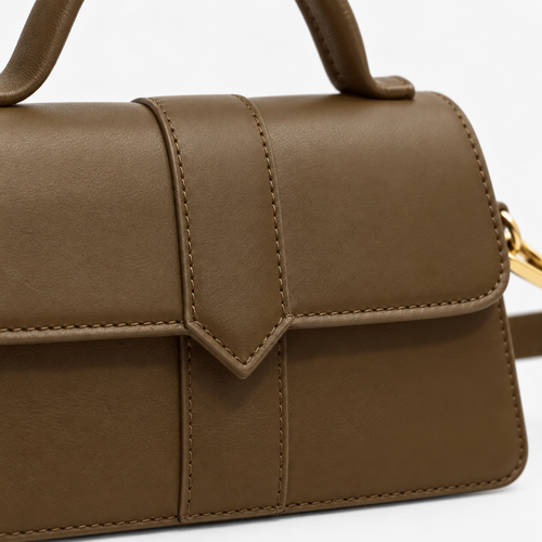 Amalia Brown Mini Flap Crossbody Handbag