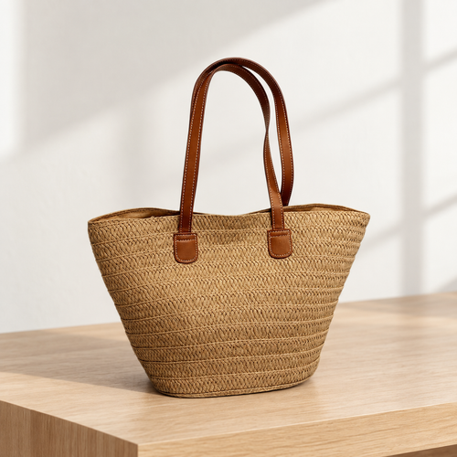 Salomé Women's Beige Woven Straw Tote Bag