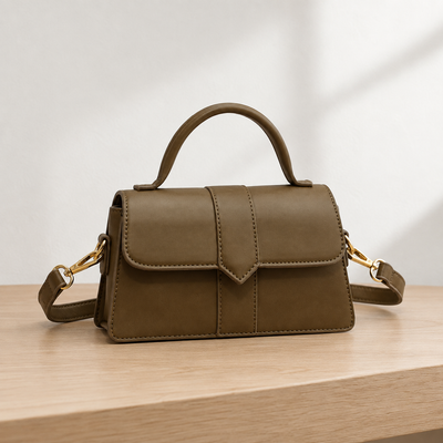 Amalia Brown Mini Flap Crossbody Handbag