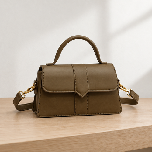 Amalia Brown Mini Flap Crossbody Handbag
