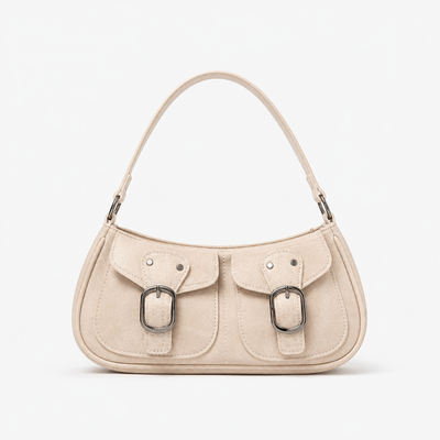 Brown Vintage Faux Leather Shoulder Handbag