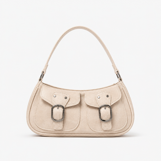 Brown Vintage Faux Leather Shoulder Handbag