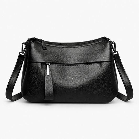 Mona Brown PU Leather Multi-Pocket Crossbody Bag