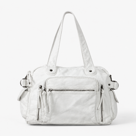 Dark Brown Vintage Multi-Pocket School Shoulder Bag