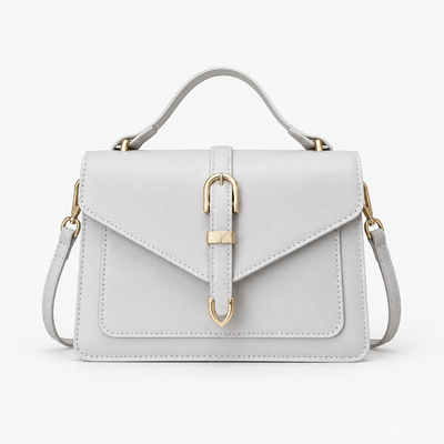 Isaline Small Black Crossbody Handbag with Gold-Tone Flap