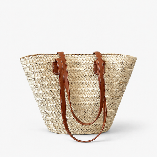 Salomé Women's Beige Woven Straw Tote Bag