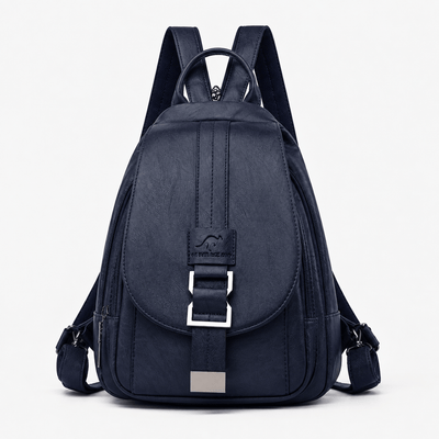 Women's Small Burgundy PU Leather Travel Backpack