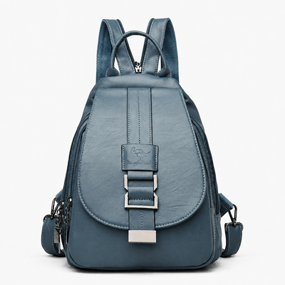 Women's Small Burgundy PU Leather Travel Backpack