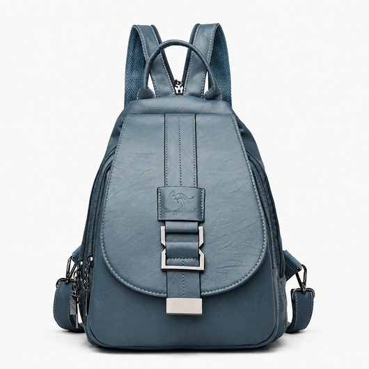Women's Small Burgundy PU Leather Travel Backpack