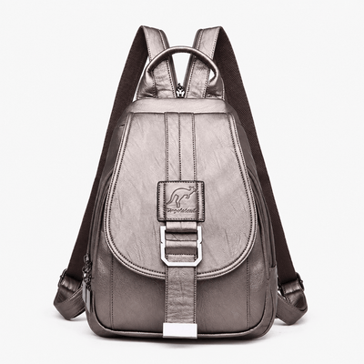 Women's Small Burgundy PU Leather Travel Backpack