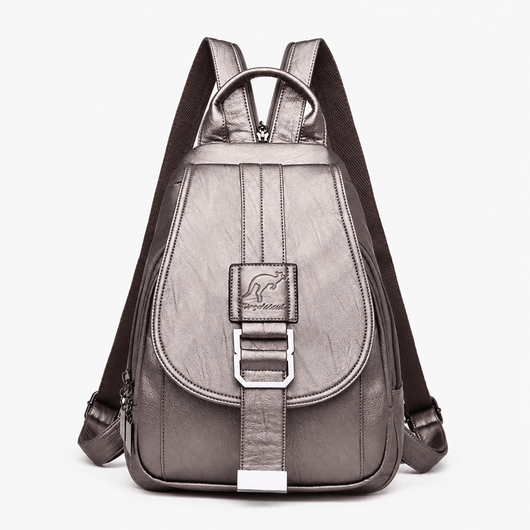 Women's Small Burgundy PU Leather Travel Backpack