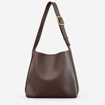 Léna Black Women's Shoulder Bag with Matching Detachable Pouch