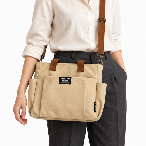 Structured Canvas Tote Bag for 15.6" Laptops - Honora