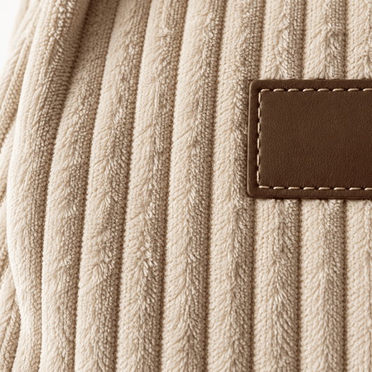 The Sunday Avenue Beige Corduroy Tote Bag with Brown Shoulder Straps