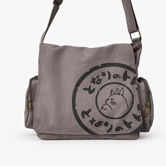 Women's Khaki Canvas Messenger Bag with Adjustable Crossbody Strap