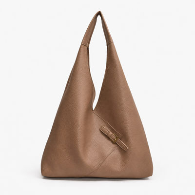 LICA Large Black Soft Leather Hobo School Bag